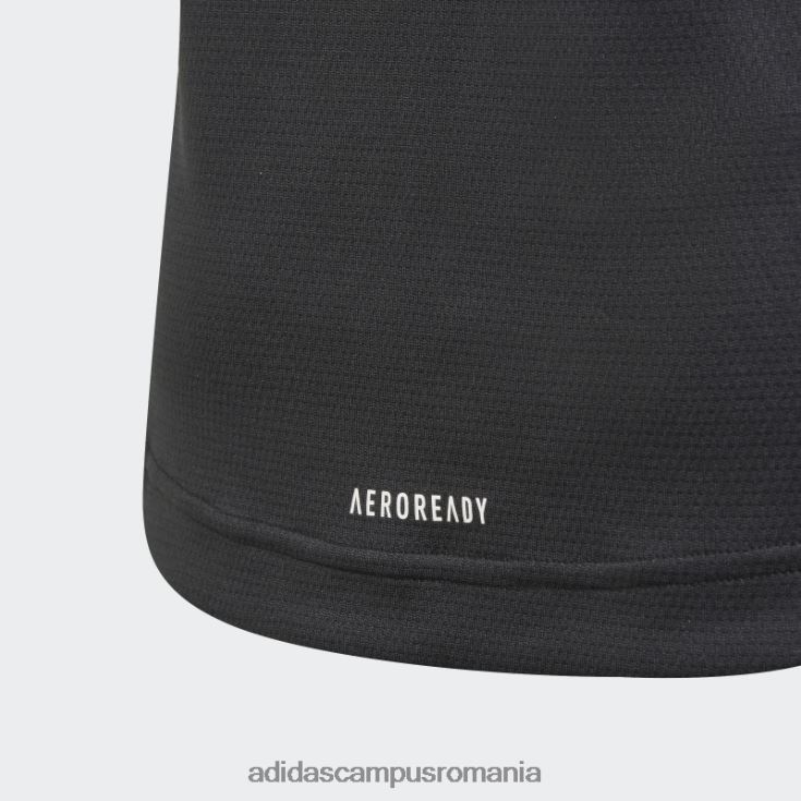 adidas campus romania tricou aeroready cu 3 dungi negru copii alb negru J266N219273