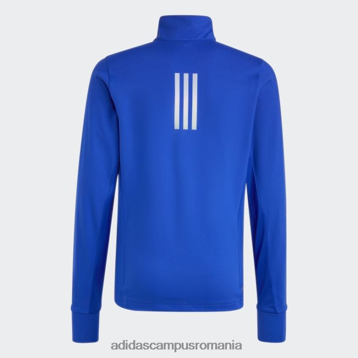 adidas campus romania tricou albastru aeroready cu jumătate de fermoar cu mânecă lungă copii albastru/argintiu J266N218622
