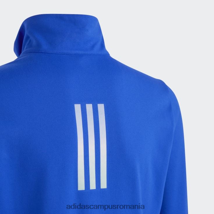 adidas campus romania tricou albastru aeroready cu jumătate de fermoar cu mânecă lungă copii albastru/argintiu J266N218622
