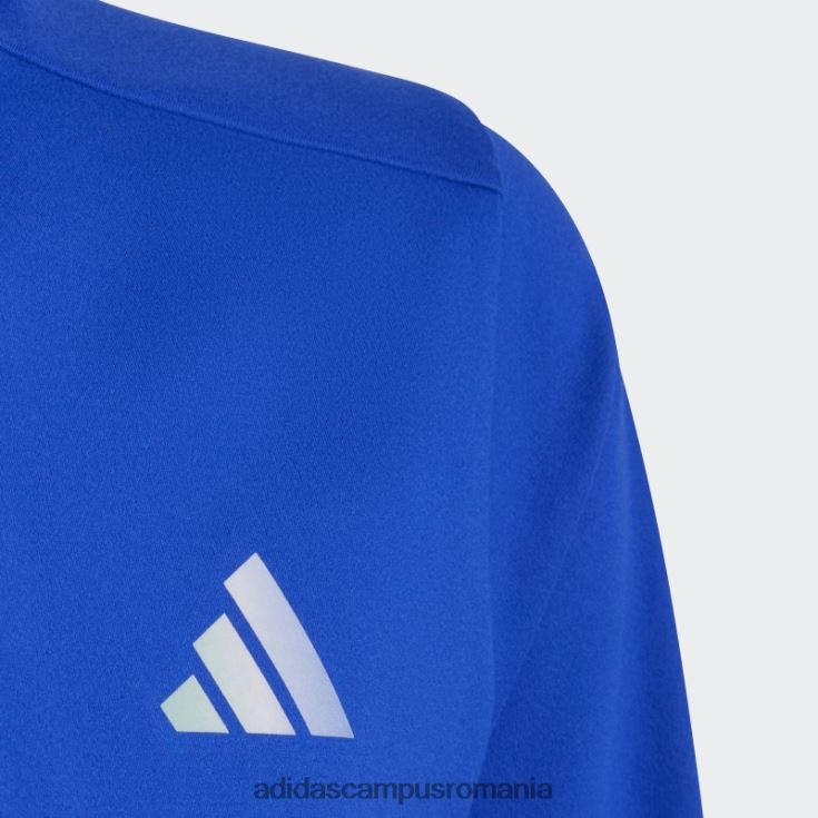 adidas campus romania tricou albastru aeroready cu jumătate de fermoar cu mânecă lungă copii albastru/argintiu J266N218622