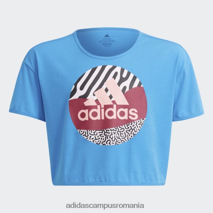 adidas campus romania tricou albastru cu logo decupat aeroready power training copii albastru/roz/roz strălucitor/cer J266N219241