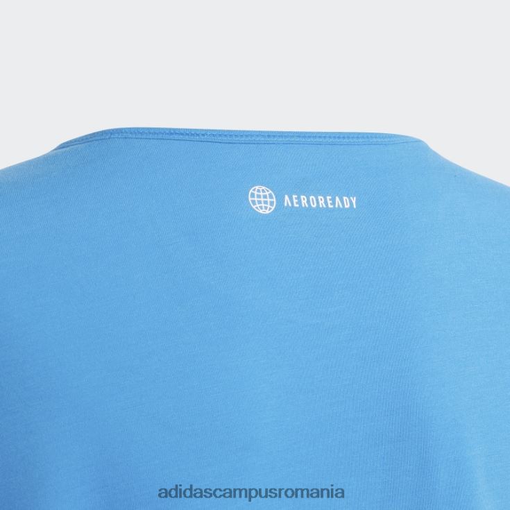 adidas campus romania tricou albastru cu logo decupat aeroready power training copii albastru/roz/roz strălucitor/cer J266N219241
