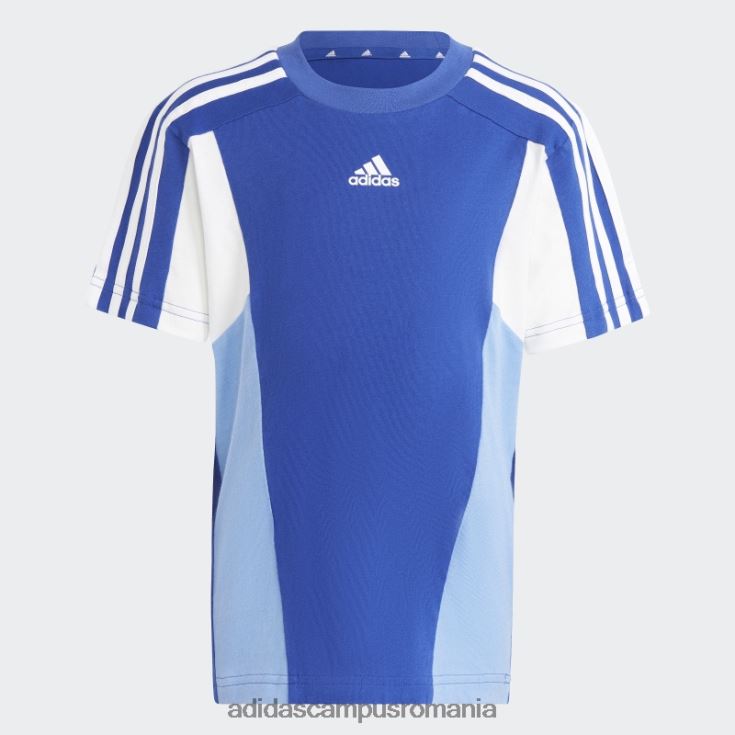 adidas campus romania tricou blue essentials colorblock copii albastru alb J266N211860