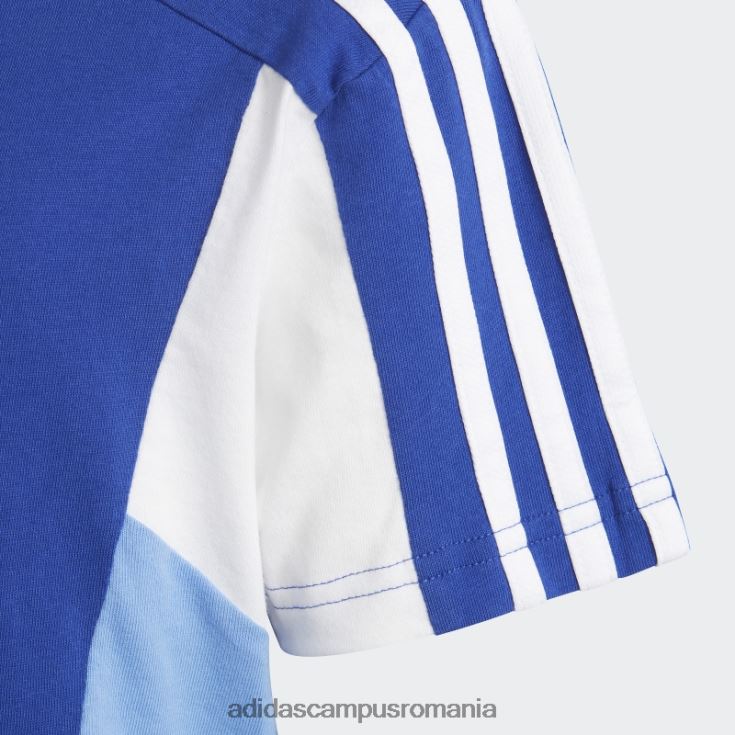adidas campus romania tricou blue essentials colorblock copii albastru alb J266N211860