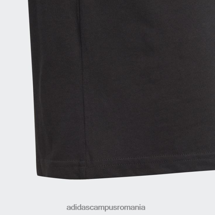 adidas campus romania tricou boyfriend din bumbac cu 3 dungi, negru, cu ajustare largă copii alb negru J266N219199