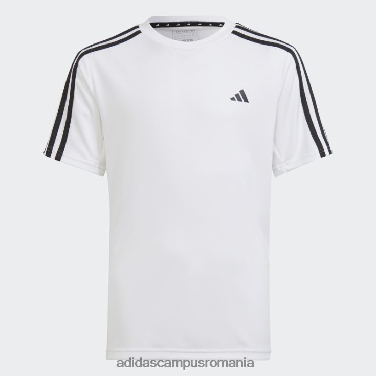 adidas campus romania tricou cu 3 dungi aeroready cu trenuri albe essentials copii alb negru J266N219049