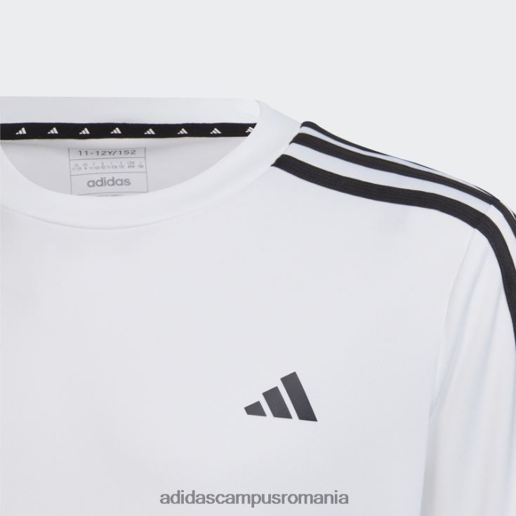 adidas campus romania tricou cu 3 dungi aeroready cu trenuri albe essentials copii alb negru J266N219049