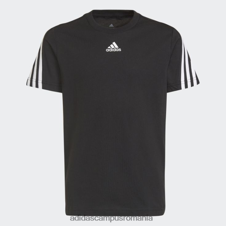 adidas campus romania tricou cu 3 dungi cu icoane viitoare negre copii alb negru J266N23803