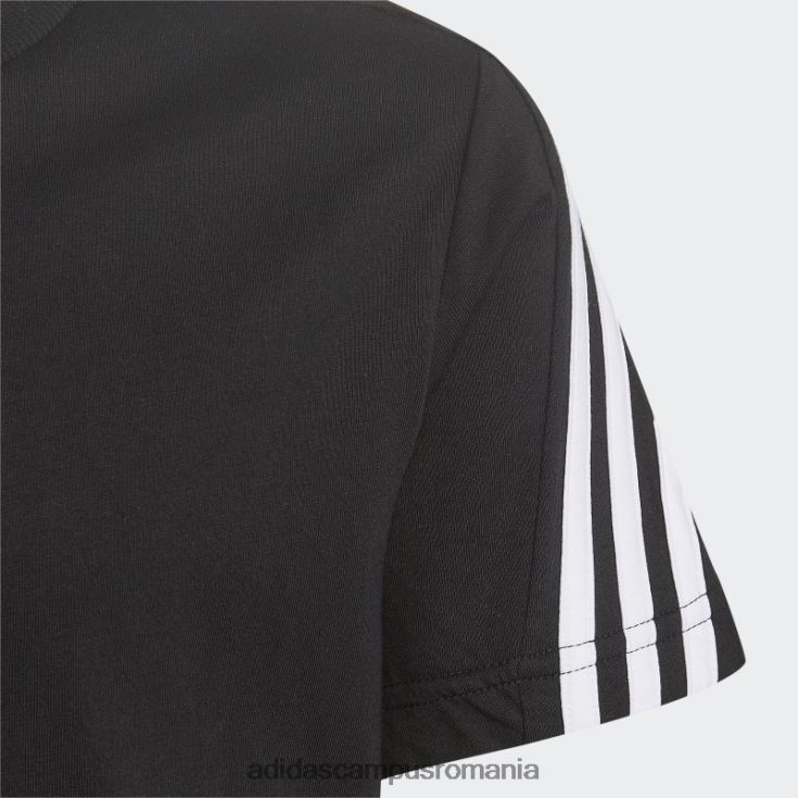 adidas campus romania tricou cu 3 dungi cu icoane viitoare negre copii alb negru J266N23803