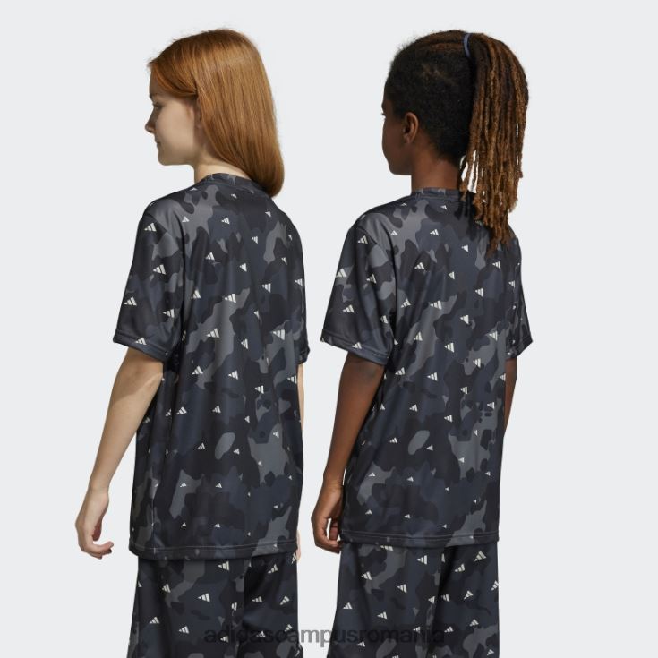 adidas campus romania tricou cu croială obișnuită cu imprimeu general aeroready de sezon copii alb/gri/carbon/negru J266N219048