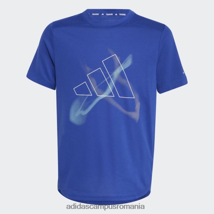 adidas campus romania tricou cu grafic aeroready albastru adidas copii albastru alb J266N211763