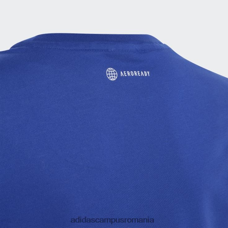 adidas campus romania tricou cu grafic aeroready albastru adidas copii albastru alb J266N211763