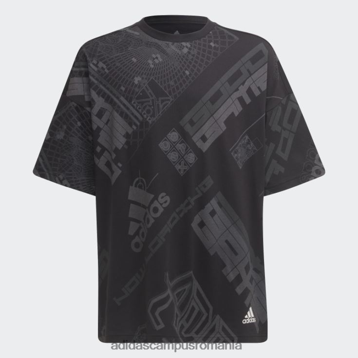 adidas campus romania tricou cu imprimeu integral arkd3 negru copii negru/gri/carbon/alb J266N218967