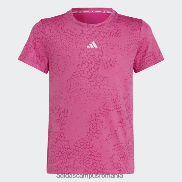 adidas campus romania tricou cu imprimeu peste tot cu 3 dungi aeroready fucsia adidas copii fucsia/carbon/argintiu J266N219161