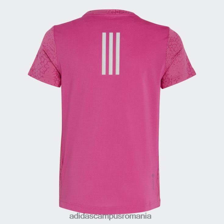 adidas campus romania tricou cu imprimeu peste tot cu 3 dungi aeroready fucsia adidas copii fucsia/carbon/argintiu J266N219161