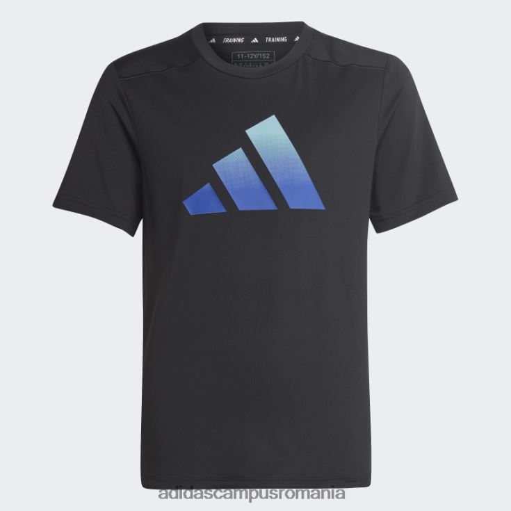 adidas campus romania tricou cu logo aeroready cu iconițe de tren negru copii negru/albastru J266N211782