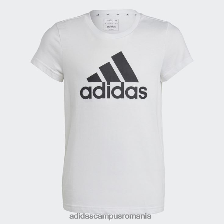 adidas campus romania tricou din bumbac alb essentials logo mare adidas copii alb negru J266N212105
