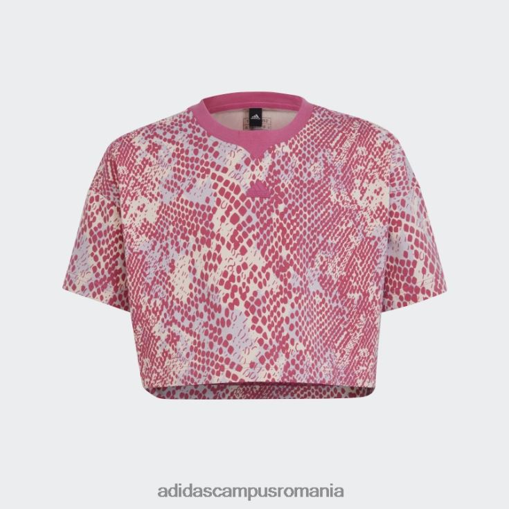 adidas campus romania tricou din bumbac cu imprimeu cu icoane viitoare quartz adidas copii cuarț/argintiu zori/fucsia J266N219152