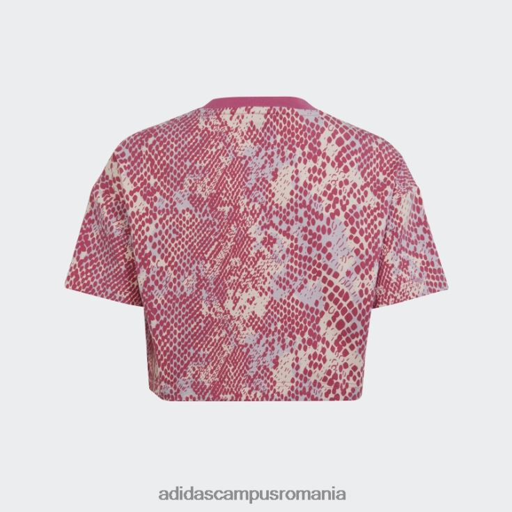 adidas campus romania tricou din bumbac cu imprimeu cu icoane viitoare quartz adidas copii cuarț/argintiu zori/fucsia J266N219152