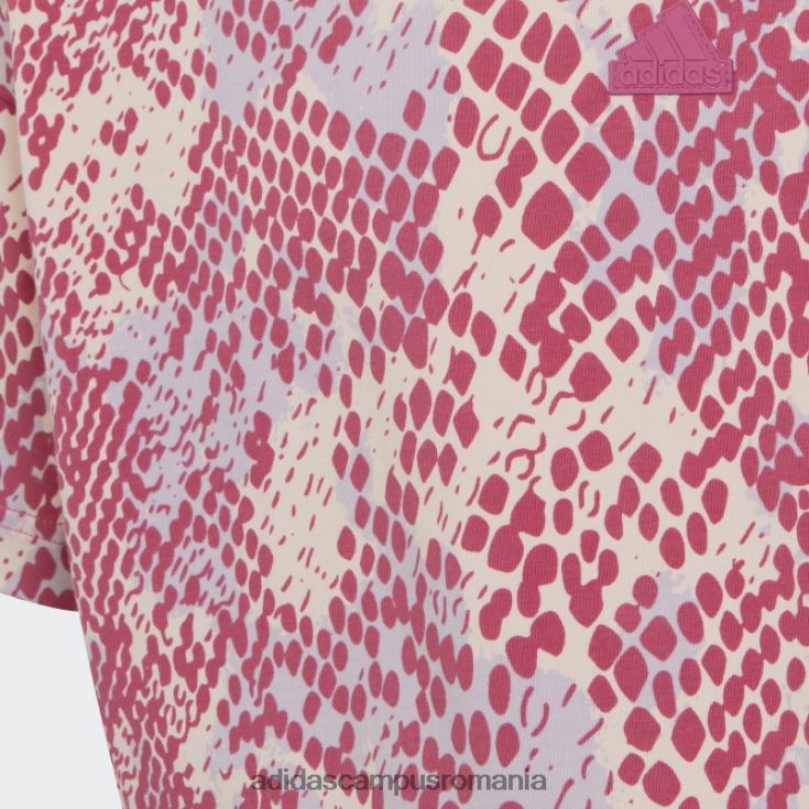 adidas campus romania tricou din bumbac cu imprimeu cu icoane viitoare quartz adidas copii cuarț/argintiu zori/fucsia J266N219152