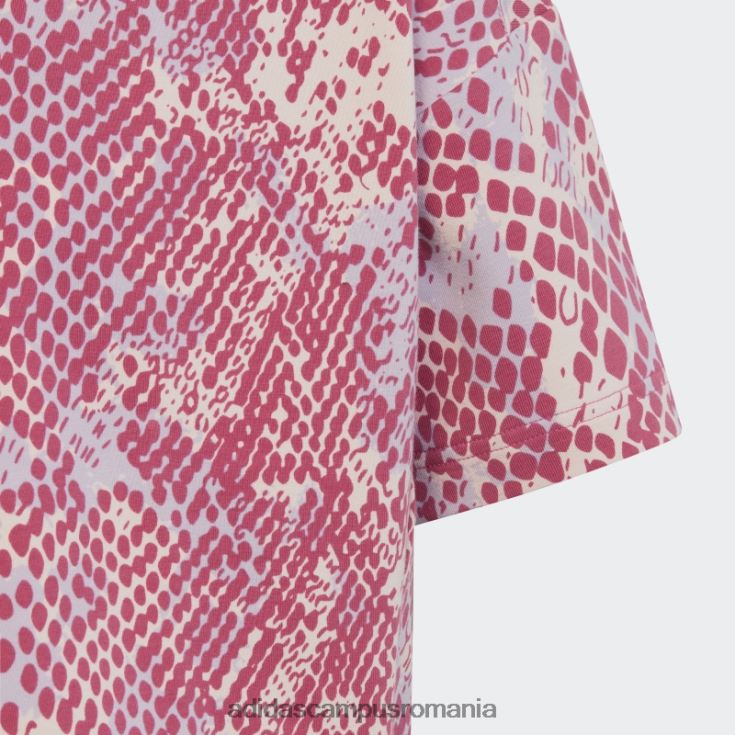 adidas campus romania tricou din bumbac cu imprimeu cu icoane viitoare quartz adidas copii cuarț/argintiu zori/fucsia J266N219152