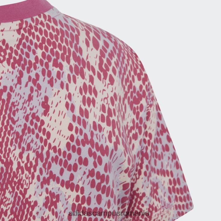 adidas campus romania tricou din bumbac cu imprimeu cu icoane viitoare quartz adidas copii cuarț/argintiu zori/fucsia J266N219152
