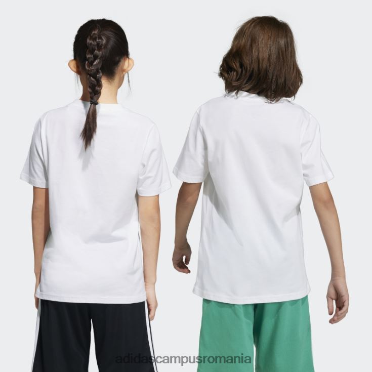adidas campus romania tricou din bumbac cu logo mare essentials alb copii alb negru J266N218631