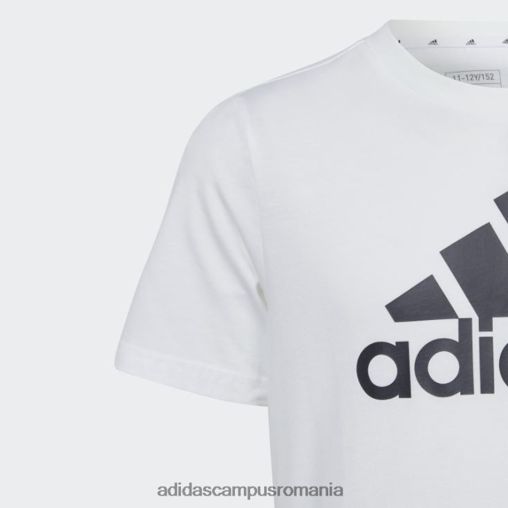 adidas campus romania tricou din bumbac cu logo mare essentials alb copii alb negru J266N218631
