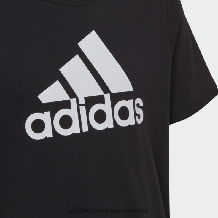 adidas campus romania tricou din bumbac cu logo mare essentials negru copii alb negru J266N218536