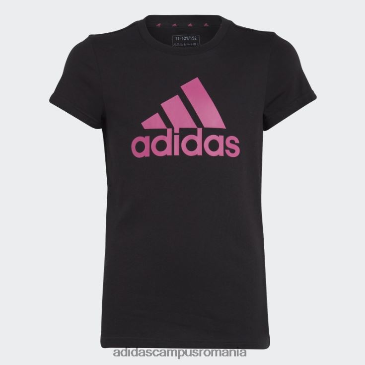 adidas campus romania tricou din bumbac cu logo mare essentials negru copii negru/fucsia J266N23458