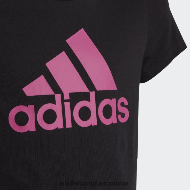 adidas campus romania tricou din bumbac cu logo mare essentials negru copii negru/fucsia J266N23458