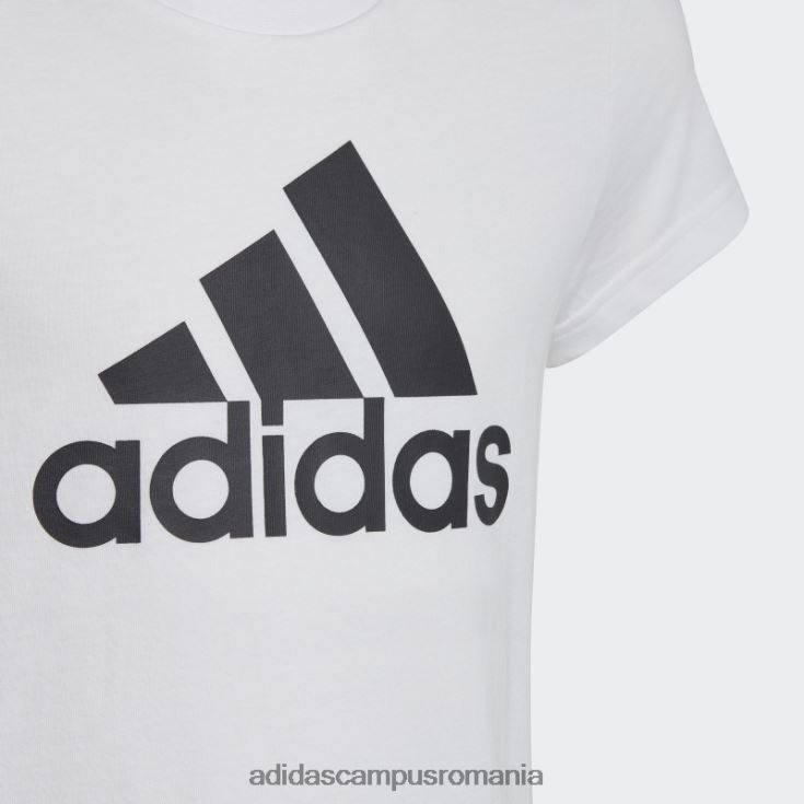 adidas campus romania tricou din bumbac essentials logo mare alb copii alb negru J266N23451