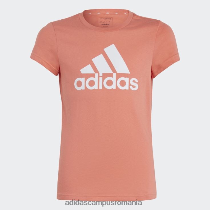 adidas campus romania tricou din bumbac essentials logo mare coral copii coral/alb J266N212110