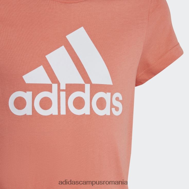 adidas campus romania tricou din bumbac essentials logo mare coral copii coral/alb J266N212110