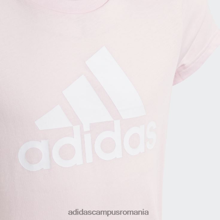 adidas campus romania tricou din bumbac essentials logo mare roz copii roz/alb J266N212116