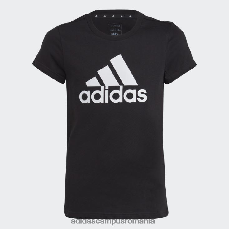 adidas campus romania tricou din bumbac negru essentials cu logo mare copii alb negru J266N212137
