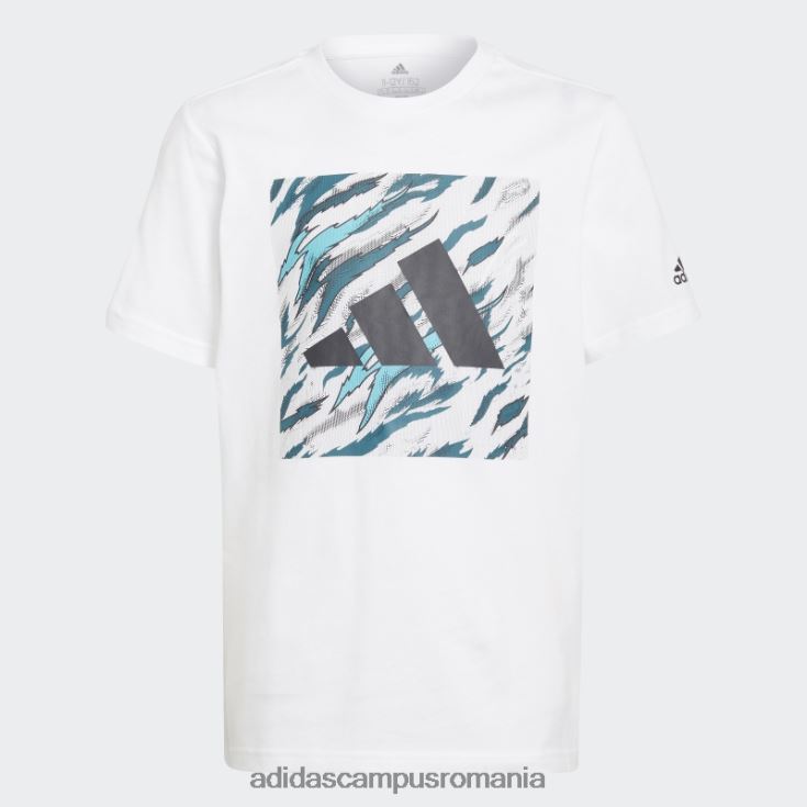 adidas campus romania tricou grafic tigru de apă albă copii alb J266N218904