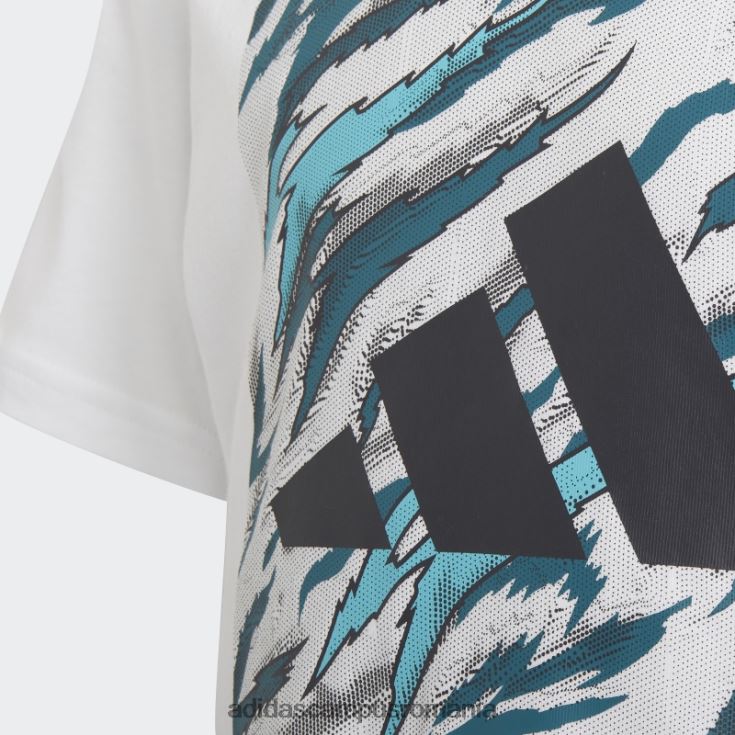 adidas campus romania tricou grafic tigru de apă albă copii alb J266N218904