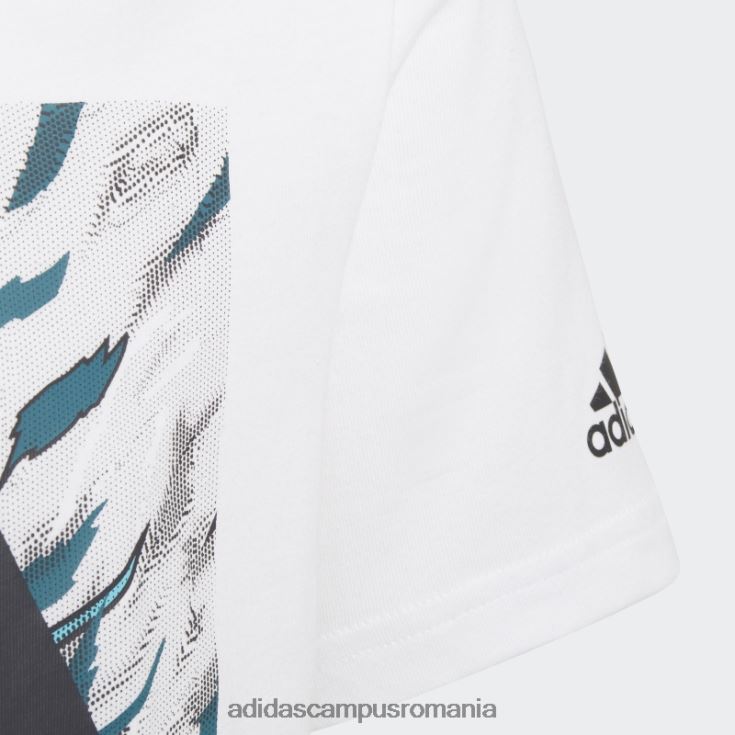 adidas campus romania tricou grafic tigru de apă albă copii alb J266N218904