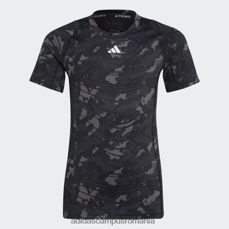 adidas campus romania tricou gri aeroready techfit cu imprimeu camo copii gri/carbon/negru/alb J266N218569
