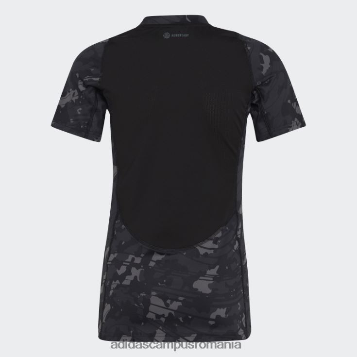 adidas campus romania tricou gri aeroready techfit cu imprimeu camo copii gri/carbon/negru/alb J266N218569