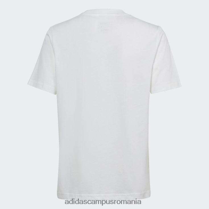 adidas campus romania tricou larg din bumbac cu logo mare alb copii alb negru J266N218403
