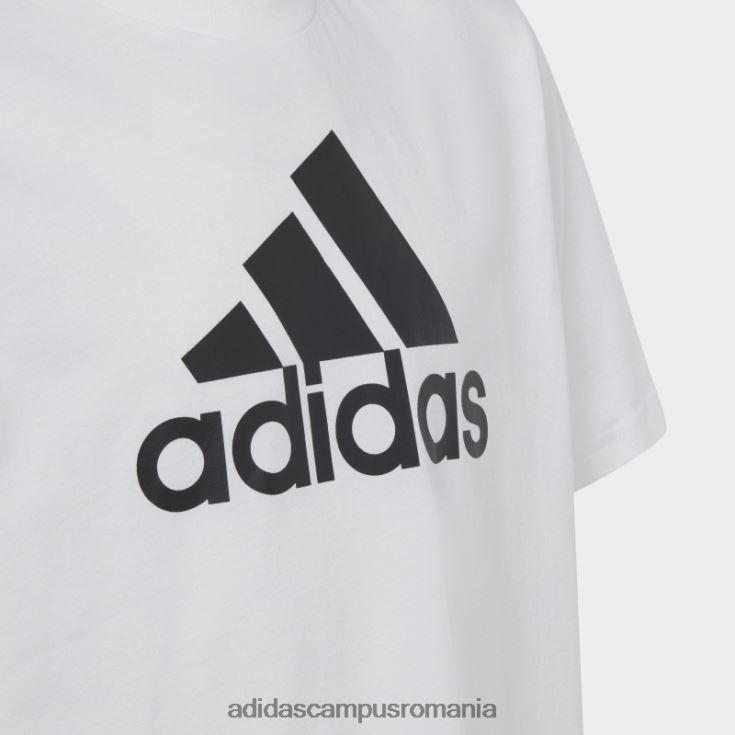 adidas campus romania tricou larg din bumbac cu logo mare alb copii alb negru J266N218403