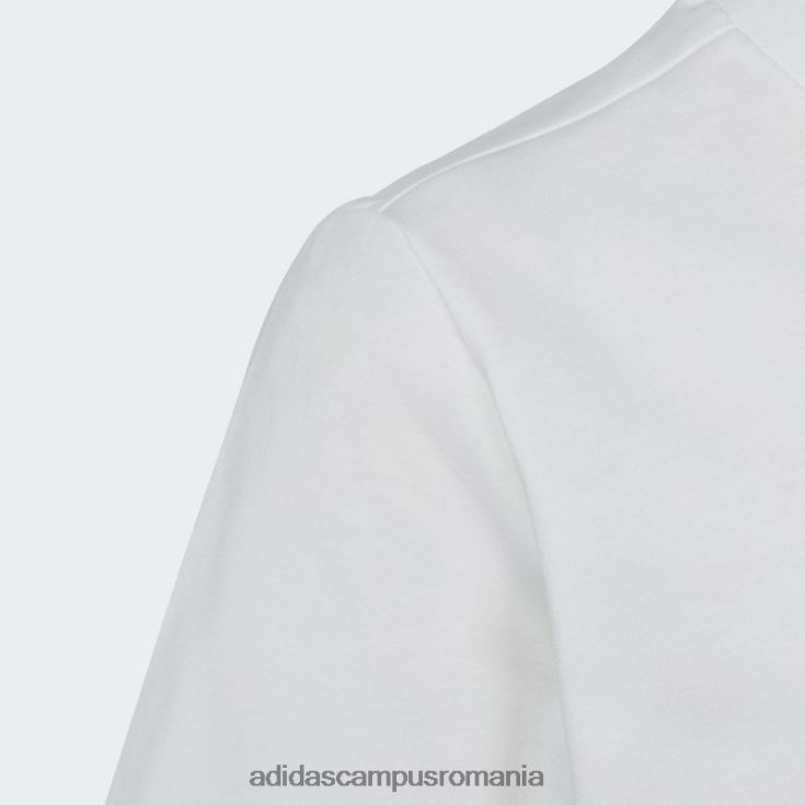 adidas campus romania tricou larg din bumbac cu logo mare alb copii alb negru J266N218403