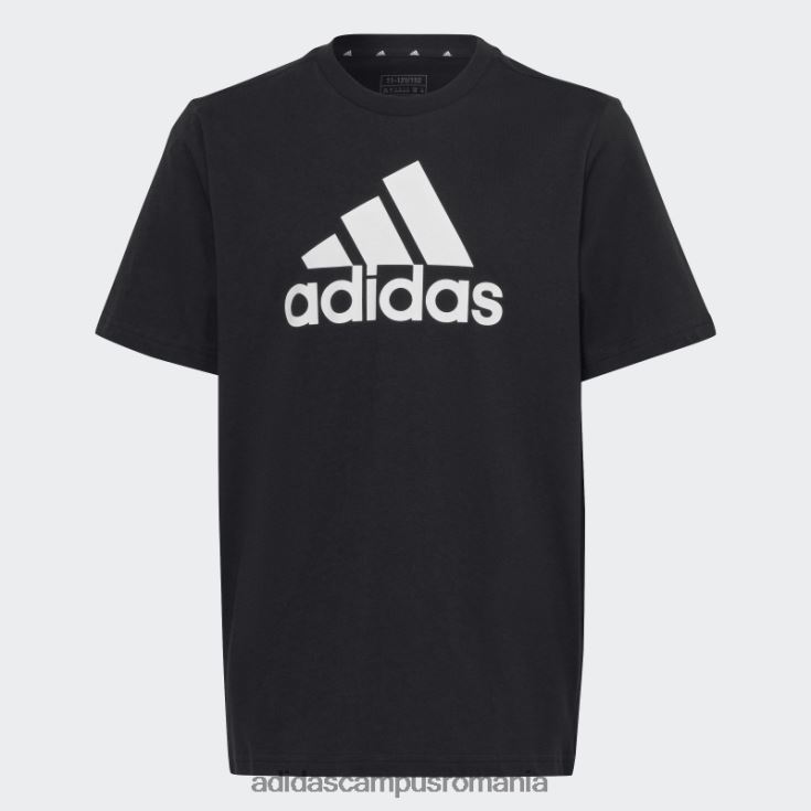 adidas campus romania tricou largi din bumbac, negru, cu logo mare, adidas copii alb negru J266N218513