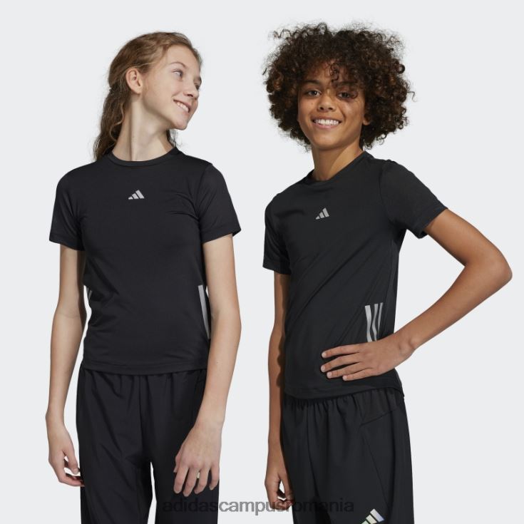 adidas campus romania tricou negru aeroready cu 3 dungi adidas copii negru argintiu J266N218561