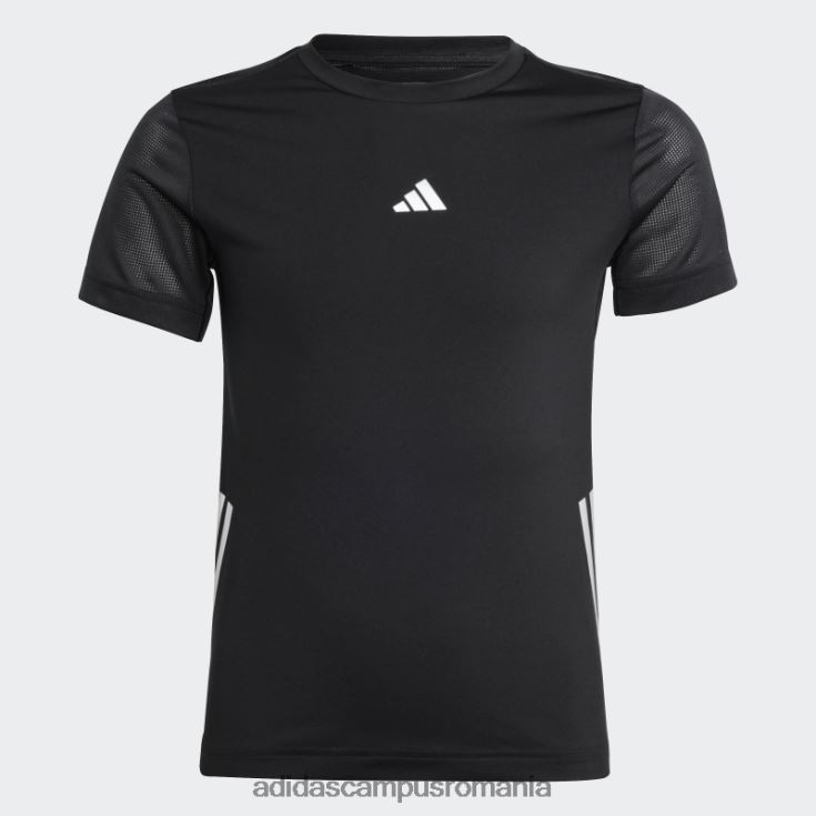 adidas campus romania tricou negru aeroready cu 3 dungi adidas copii negru argintiu J266N218561