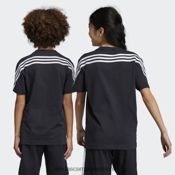 adidas campus romania tricou negru cu 3 dungi cu icoane viitoare copii alb negru J266N218725