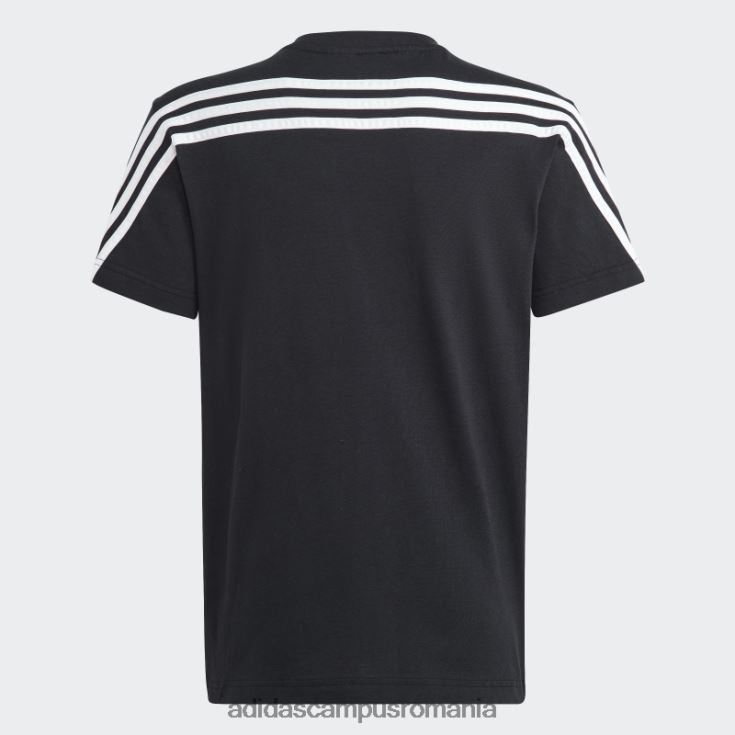 adidas campus romania tricou negru cu 3 dungi cu icoane viitoare copii alb negru J266N218725