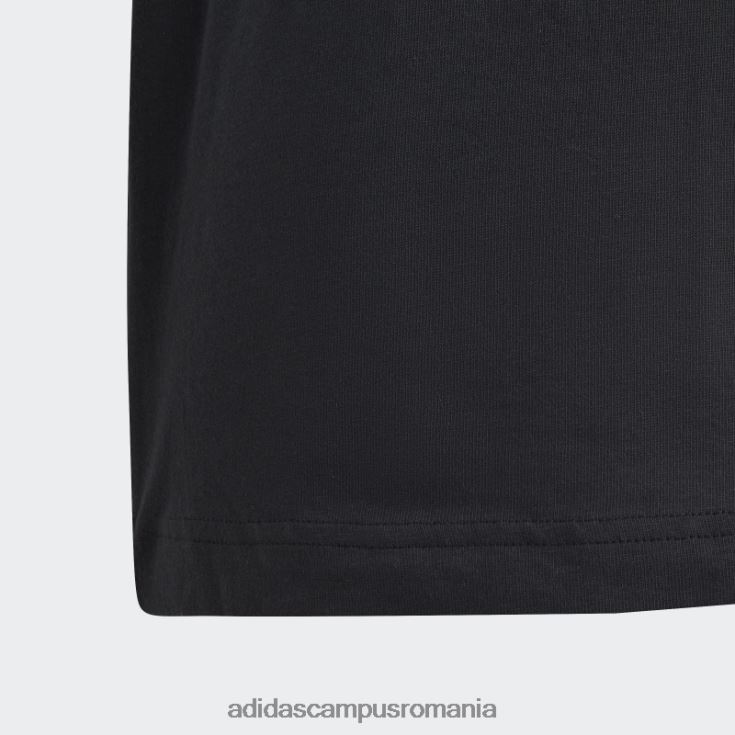 adidas campus romania tricou negru cu 3 dungi cu icoane viitoare copii alb negru J266N218725